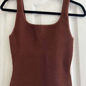 Babaton Ribbed Tan Tank Top